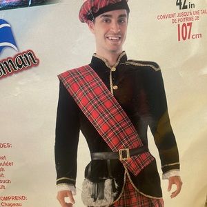 Scottish men costume. Halloween.  Highlands Missing A Shoulder Sash.